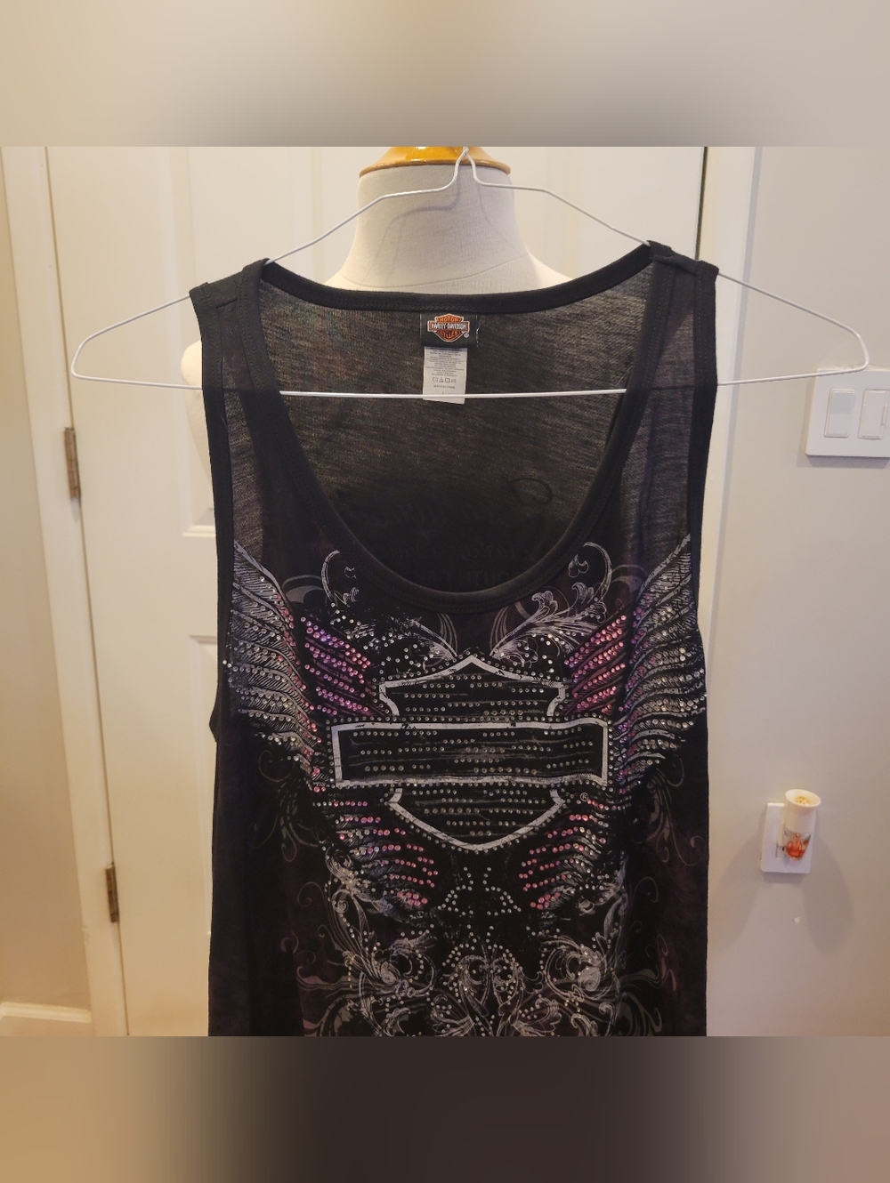 🏍EUC~ HARLEY-DAVIDSON BLACK & PINK TANK. SOUTH DAKOTA